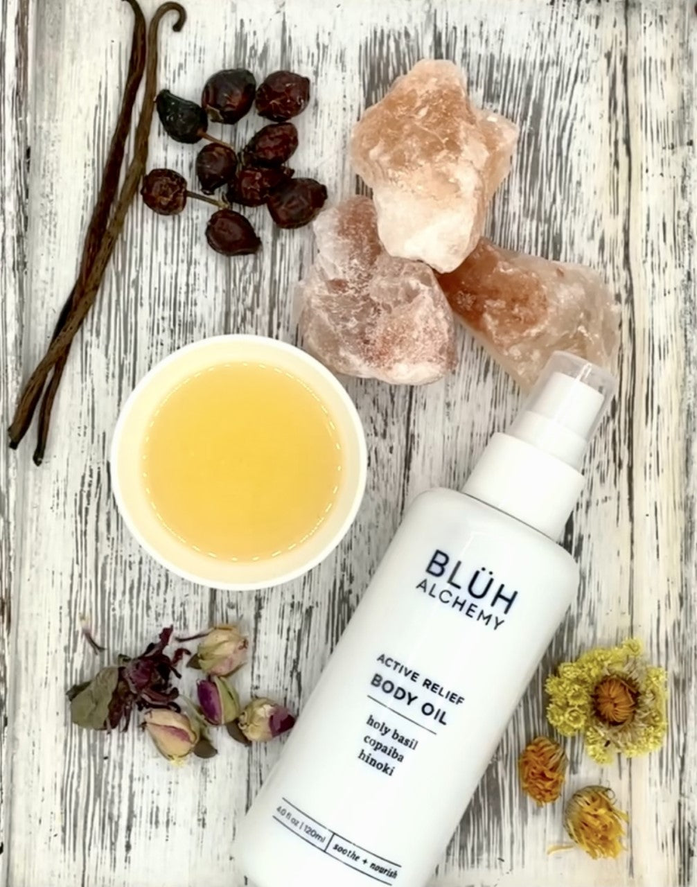 Bluh Alchemy Active Relief Body Oil Ingredients